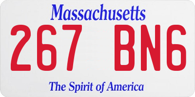 MA license plate 267BN6