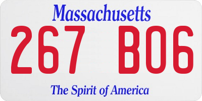 MA license plate 267BO6
