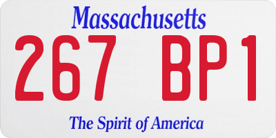 MA license plate 267BP1