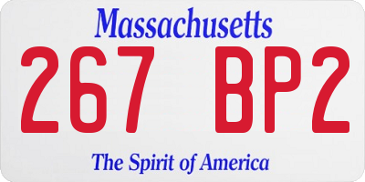 MA license plate 267BP2