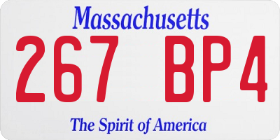 MA license plate 267BP4