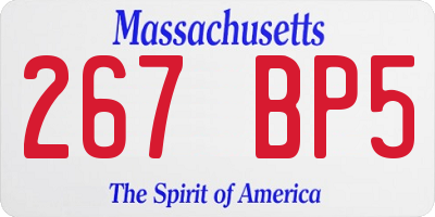 MA license plate 267BP5