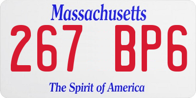 MA license plate 267BP6
