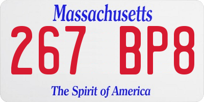 MA license plate 267BP8