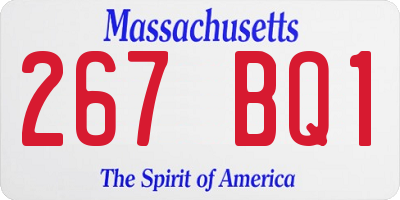 MA license plate 267BQ1