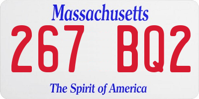 MA license plate 267BQ2