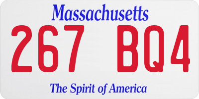 MA license plate 267BQ4