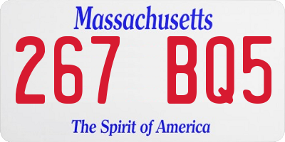 MA license plate 267BQ5