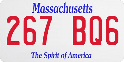 MA license plate 267BQ6