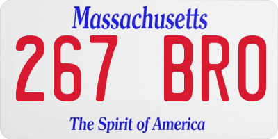 MA license plate 267BR0