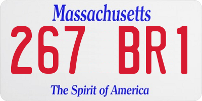 MA license plate 267BR1