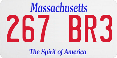 MA license plate 267BR3