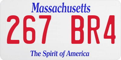 MA license plate 267BR4