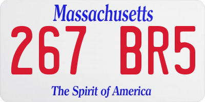 MA license plate 267BR5
