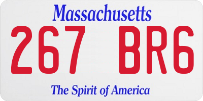 MA license plate 267BR6
