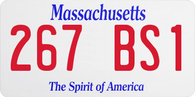 MA license plate 267BS1