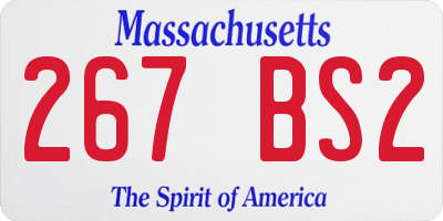MA license plate 267BS2