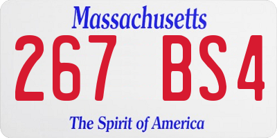 MA license plate 267BS4