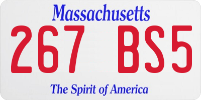 MA license plate 267BS5
