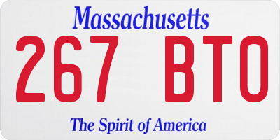 MA license plate 267BT0