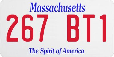 MA license plate 267BT1