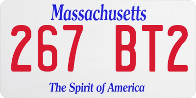 MA license plate 267BT2
