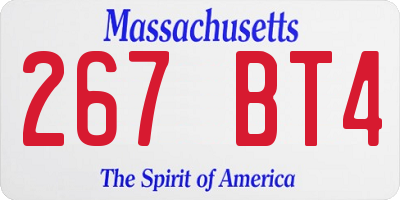 MA license plate 267BT4