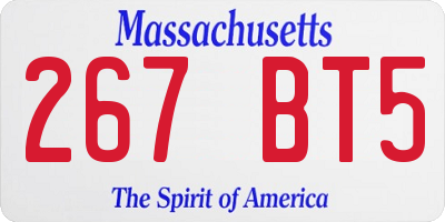 MA license plate 267BT5