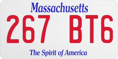 MA license plate 267BT6
