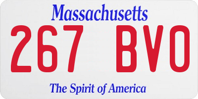 MA license plate 267BV0