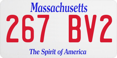 MA license plate 267BV2