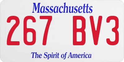 MA license plate 267BV3