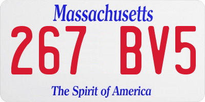MA license plate 267BV5