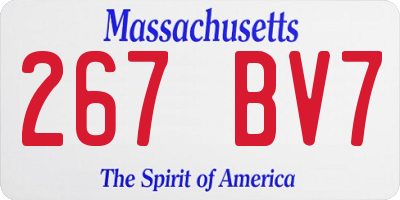 MA license plate 267BV7