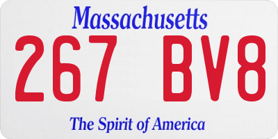 MA license plate 267BV8