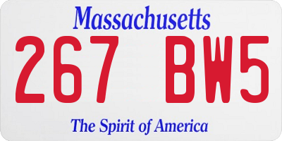 MA license plate 267BW5