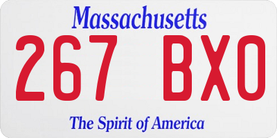 MA license plate 267BX0