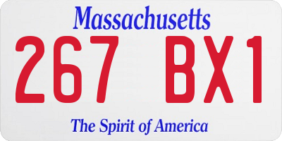 MA license plate 267BX1