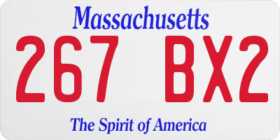 MA license plate 267BX2