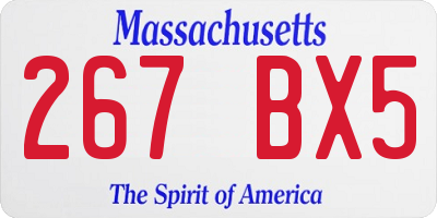 MA license plate 267BX5