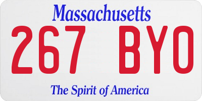 MA license plate 267BY0