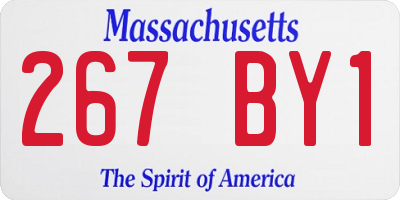 MA license plate 267BY1