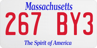 MA license plate 267BY3