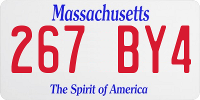 MA license plate 267BY4