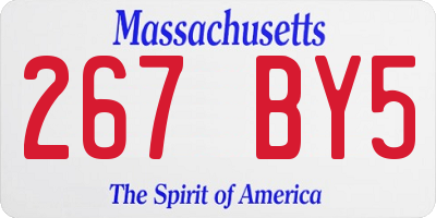 MA license plate 267BY5
