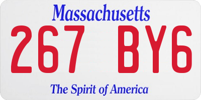 MA license plate 267BY6