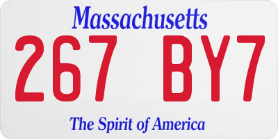 MA license plate 267BY7