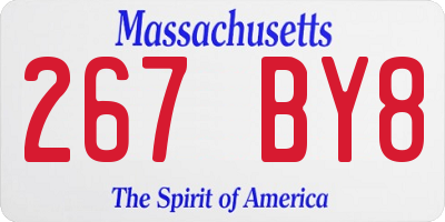 MA license plate 267BY8