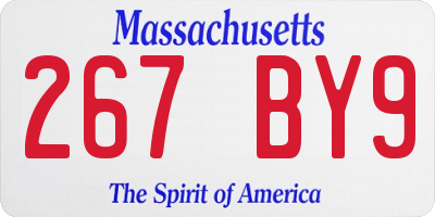 MA license plate 267BY9