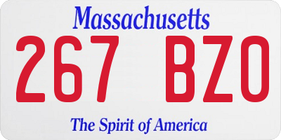 MA license plate 267BZ0